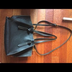Zara black PU leather bag